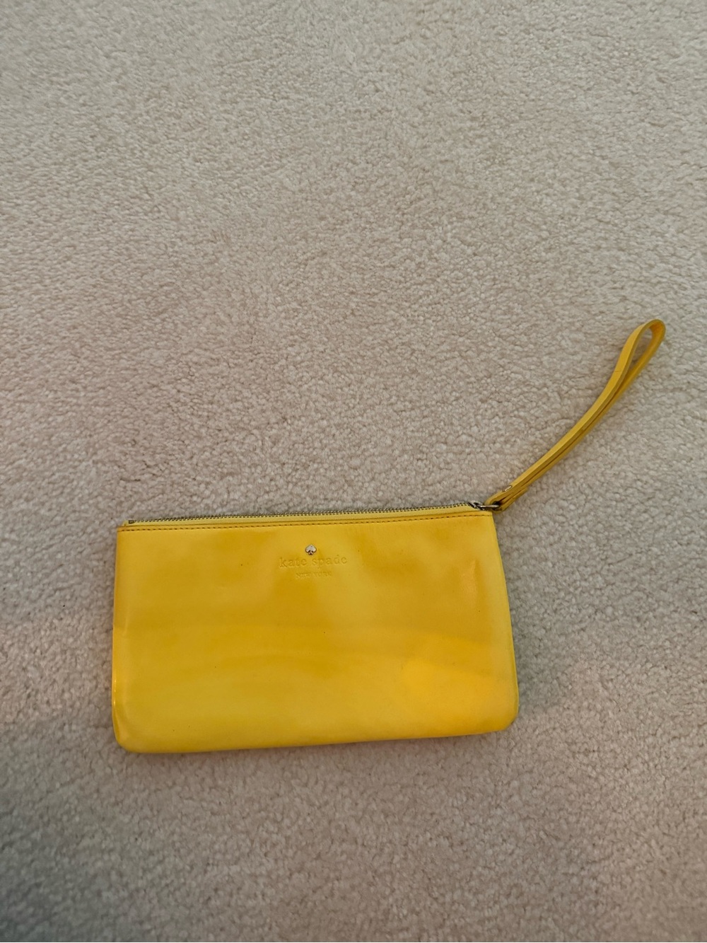 kate spade Yellow Leather Wristlet Clutch with Strap